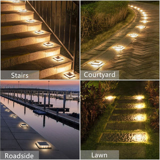 Solar LED Square floor Lights Artistic Modern  Sleek Linear Suspension Light