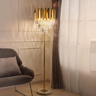 Ivy Crystal Floor & Table Lamp Modern  Opulent Multi-Tier Crystal Chandelier