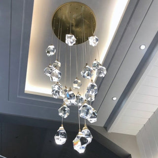 Elodie Crystal Chandelier Modern  Sculptural Spiral LED Fixture