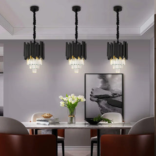 Maximus Crystal Black Pendant Modern  Ornate Antique Finish Fixture