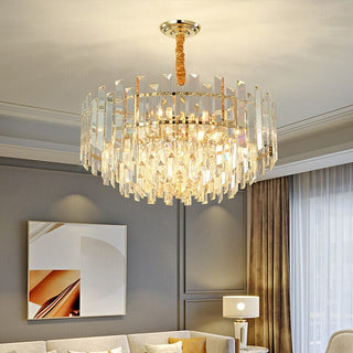 LED Round Golden Crystal Lamp Modern Geometric Design Lamp