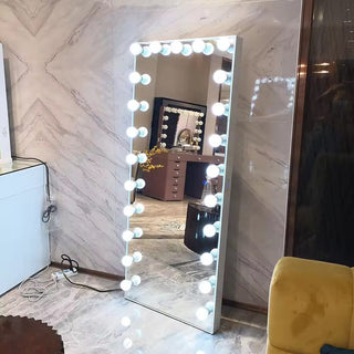 Hollywood Vanity Leaning Mirror Modern  Minimalist Round Flush Mount