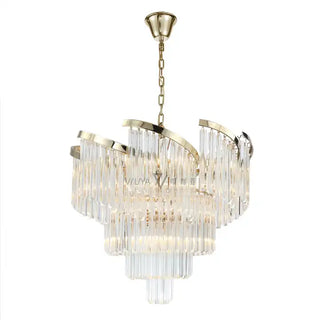 Waterloo Crystal Chandelier Stylish Modern Geometric Design Lamp