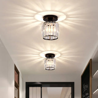Monroe Crystal Ceiling Light Modern  Bohemian Rattan Woven Pendant