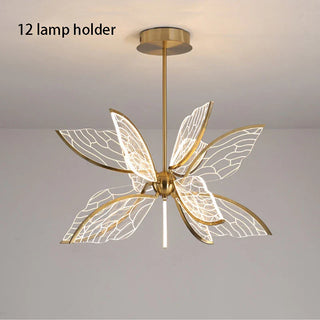 Butterfly Acrylic Chandelier Modern  Bohemian Rattan Woven Pendant