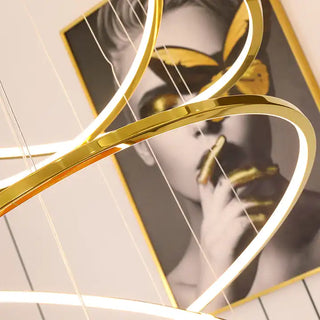 Felicity Ring Chandelier Modern  Vintage Brass Accent Lighting