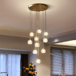 Adora Crystal Chandelier Modern  Scandinavian Wooden Accent Light