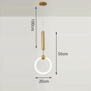 Nordic Hoop LED Pendant Lamp Modern  Ornate Antique Finish Fixture