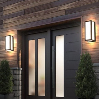 LED Outdoor Rectangle Wall Motion Sensor Lamp Modern  Sculptural Spiral LED Fixture