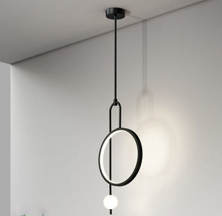 Modern Gold Ring Pendant Light Modern  Vintage Brass Accent Lighting