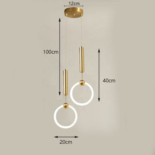 Nordic Hoop LED Pendant Lamp Modern  Ornate Antique Finish Fixture