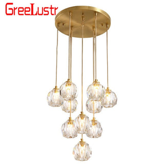 Adora Crystal Chandelier Modern  Scandinavian Wooden Accent Light
