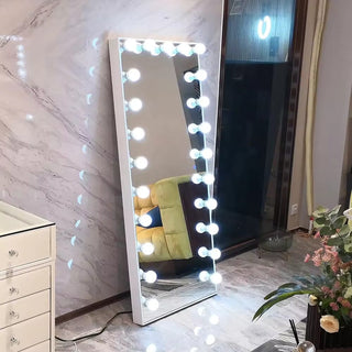 Hollywood Vanity Leaning Mirror Modern  Minimalist Round Flush Mount