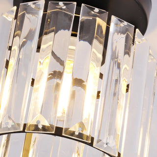 Monroe Crystal Ceiling Light Modern  Bohemian Rattan Woven Pendant