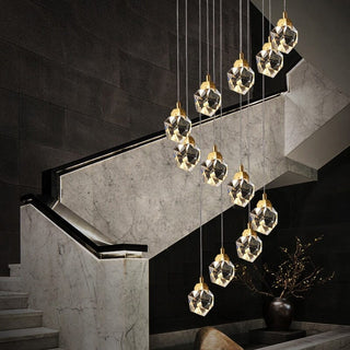 Elodie Crystal Chandelier Modern  Sculptural Spiral LED Fixture