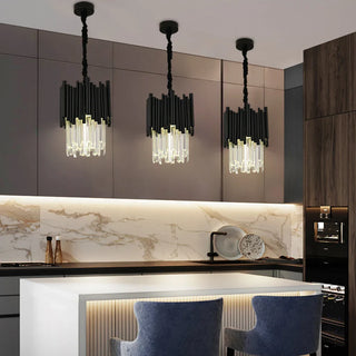 Maximus Crystal Black Pendant Modern  Ornate Antique Finish Fixture