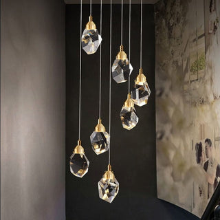 Elodie Crystal Chandelier Modern  Sculptural Spiral LED Fixture