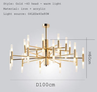 Fernandez Chandelier Modern  Luxury Gold Frame Light Fitting