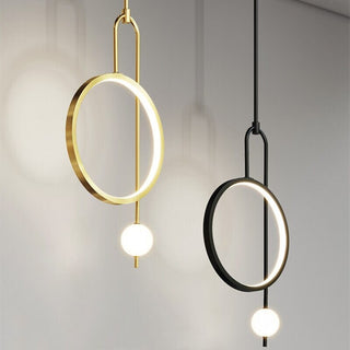 Modern Gold Ring Pendant Light Modern  Vintage Brass Accent Lighting