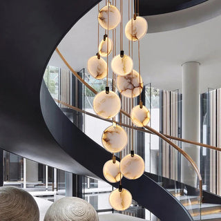Marble Pendant Lights Modern  Opulent Multi-Tier Crystal Chandelier