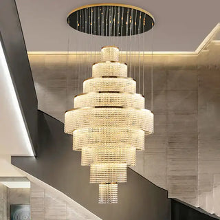 Melanie Crystal Ring Chandelier Modern  Sculptural Spiral LED Fixture