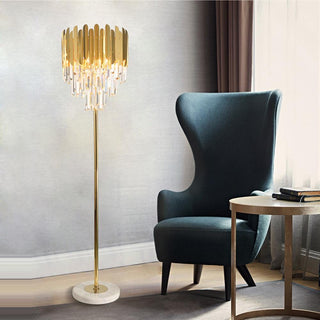Ivy Crystal Floor & Table Lamp Modern  Opulent Multi-Tier Crystal Chandelier
