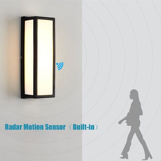 LED Outdoor Rectangle Wall Motion Sensor Lamp Modern  Sculptural Spiral LED Fixture