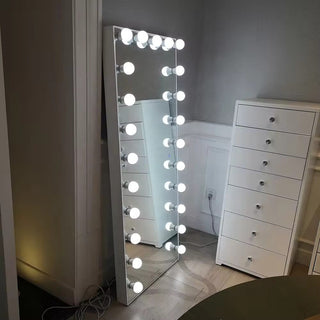 Hollywood Vanity Leaning Mirror Modern  Minimalist Round Flush Mount