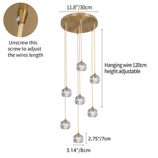Elvi Crystal Pendants Modern  Ultra Slim LED Panel Lighting