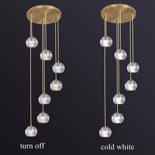 Elvi Crystal Pendants Modern  Ultra Slim LED Panel Lighting