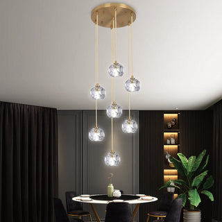 Elvi Crystal Pendants Modern  Ultra Slim LED Panel Lighting