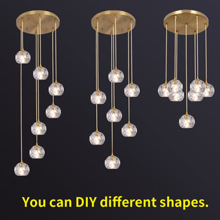 Elvi Crystal Pendants Modern  Ultra Slim LED Panel Lighting