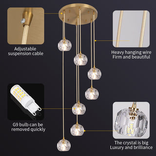 Elvi Crystal Pendants Modern  Ultra Slim LED Panel Lighting