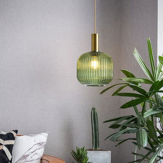 Rosalie Fluted Glass Pendants Opulent Modern Geometric Design Lamp