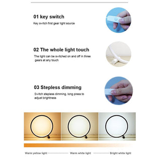 Zynella Circle LED Touch Sensitive Lamp Modern  Sculptural Spiral LED Fixture
