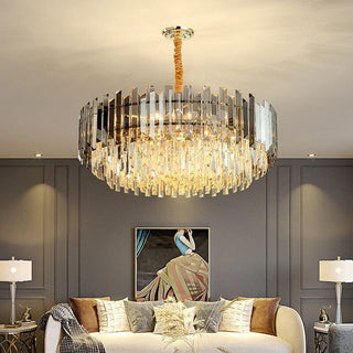 LED Round Golden Crystal Lamp Modern Geometric Design Lamp