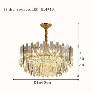 LED Round Golden Crystal Lamp Modern Geometric Design Lamp