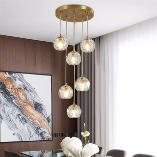 Adora Crystal Chandelier Modern  Scandinavian Wooden Accent Light