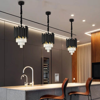 Maximus Crystal Black Pendant Modern  Ornate Antique Finish Fixture