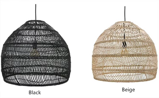 Handmade Rattan Pendant Light – Boho Woven Bamboo Hanging Lamp