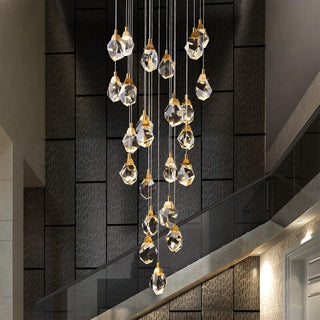 Elodie Crystal Chandelier Modern  Sculptural Spiral LED Fixture