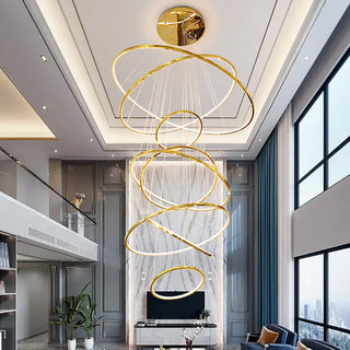 Felicity Ring Chandelier Modern  Vintage Brass Accent Lighting