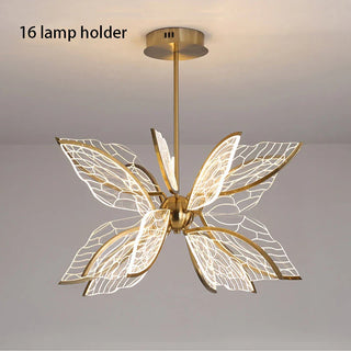 Butterfly Acrylic Chandelier Modern  Bohemian Rattan Woven Pendant