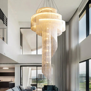 Tassel Spiral Chandelier Opulent Modern  Elegant Teardrop LED Pendant