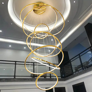 Felicity Ring Chandelier Modern  Vintage Brass Accent Lighting