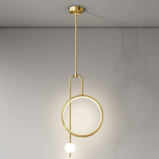 Modern Gold Ring Pendant Light Modern  Vintage Brass Accent Lighting