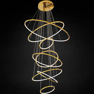 Felicity Ring Chandelier Modern  Vintage Brass Accent Lighting