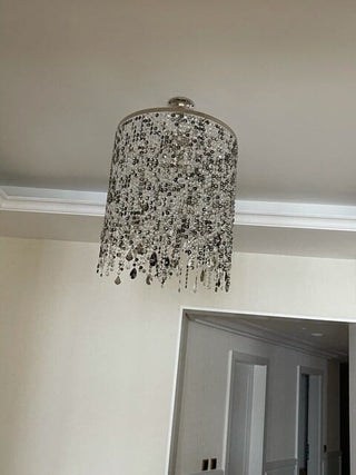 Helly Crystal Chandelier Modern  Ornate Antique Finish Fixture