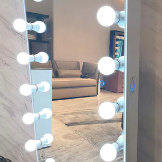 Hollywood Vanity Leaning Mirror Modern  Minimalist Round Flush Mount