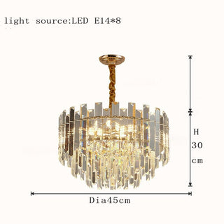 LED Round Golden Crystal Lamp Modern Geometric Design Lamp